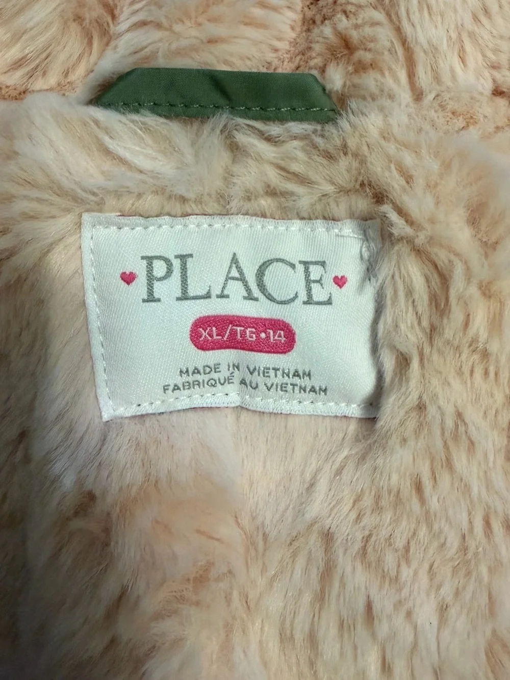 Children’s Place Girls Long Sleeve Faux Fur Hooded Long Puffer Jacket